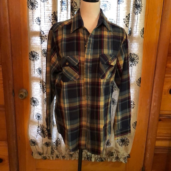 Steel Town Navy Striped Button Down - Picture 1 of 5